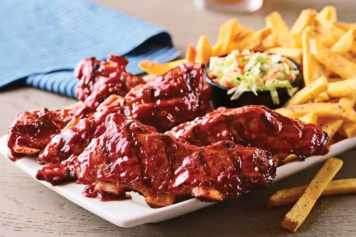 Applebee's Riblets Platter with fries and coleslaw