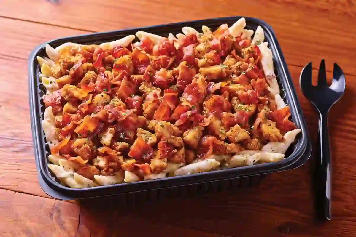 Four-Cheese Mac & Cheese with Honey Pepper Chicken Tenders