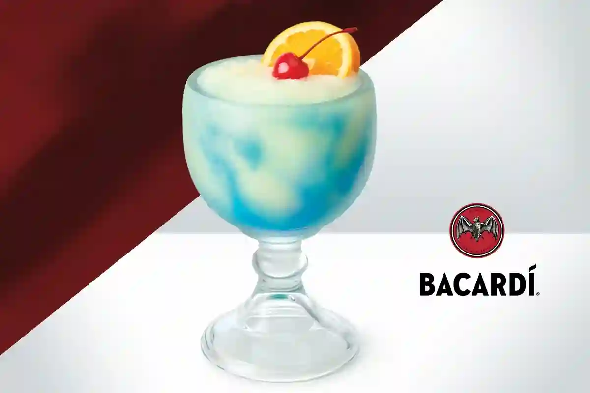 NEW Bacardi Pina Colada with Blue Tropical Swirl
